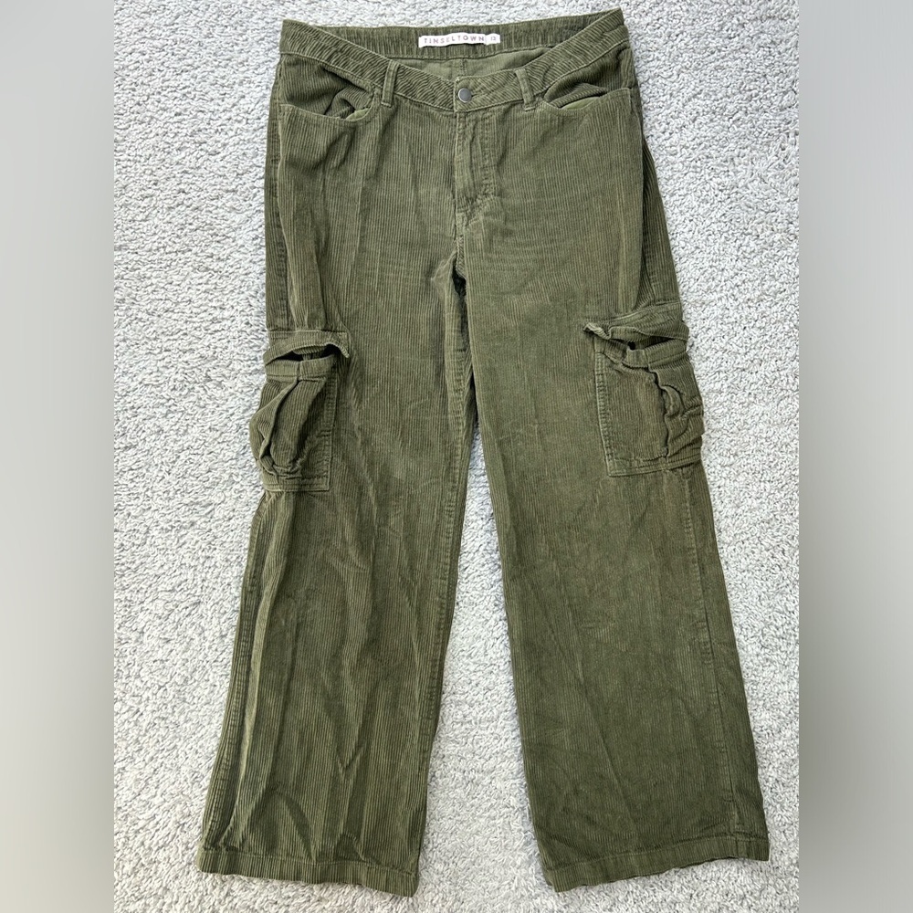 Tinseltown Pants Womens 13 Corduroy Wide Leg Baggy 6 Pocket Design Y2K Style